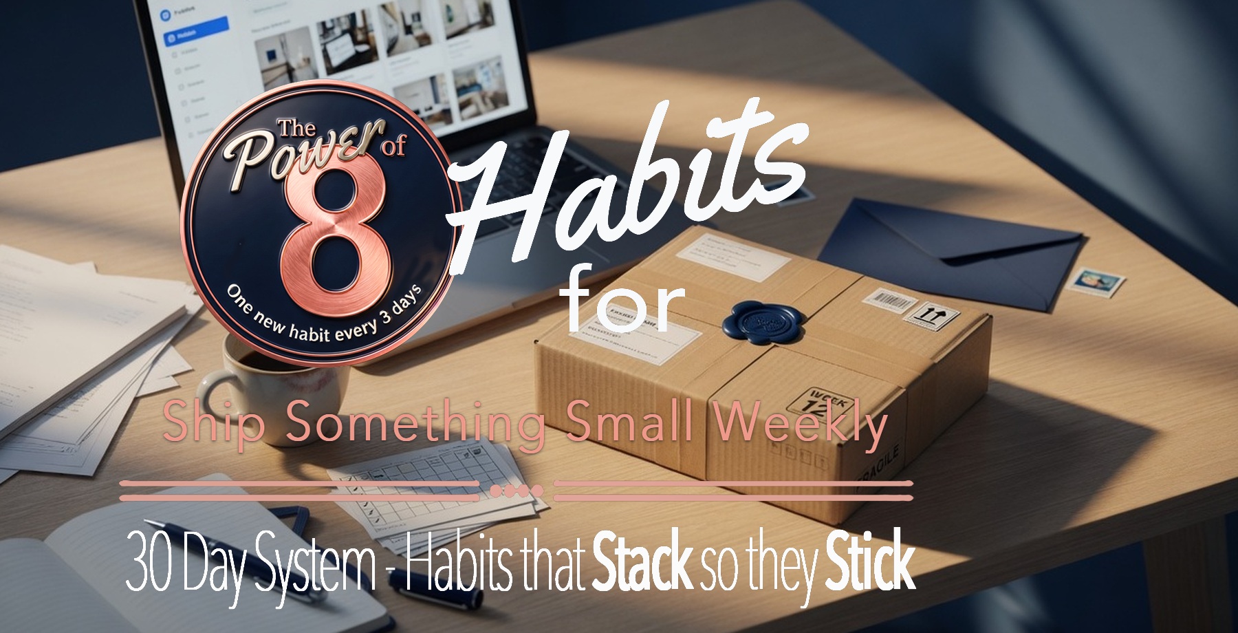 Cover: The Power of 8 — Habits for Ship Something Small Weekly