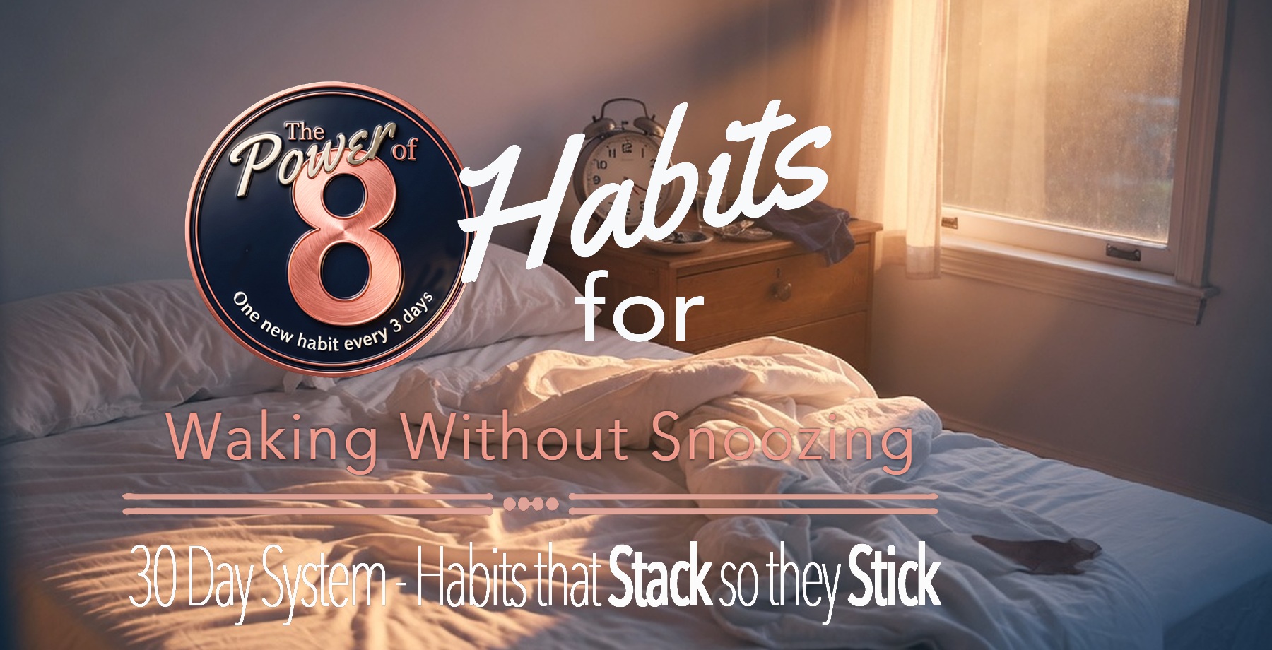 Cover: The Power of 8 — Habits for Waking Without Snoozing