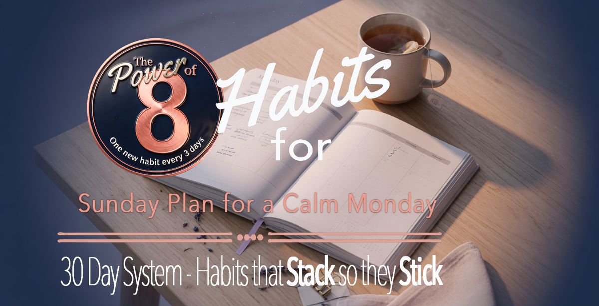 Cover: The Power of 8 — Habits for a Sunday Plan and a Calm Monday