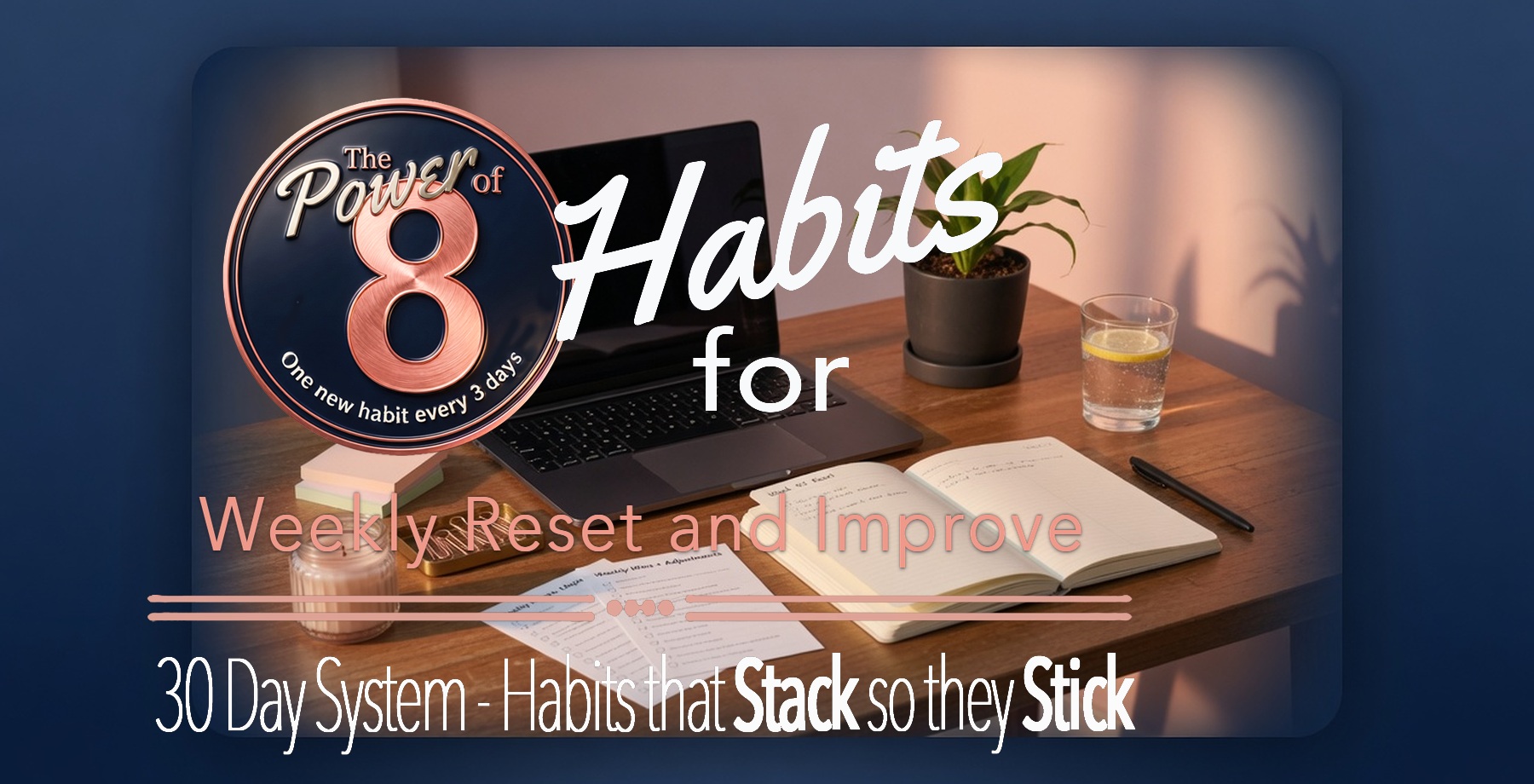 Cover: The Power of 8 — Habits for Weekly Reset and Improve